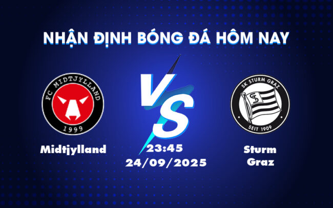 Nhận định soi kèo Midtjylland vs Sturm Graz Căng thẳng quyết định tại đấu trường C2 5